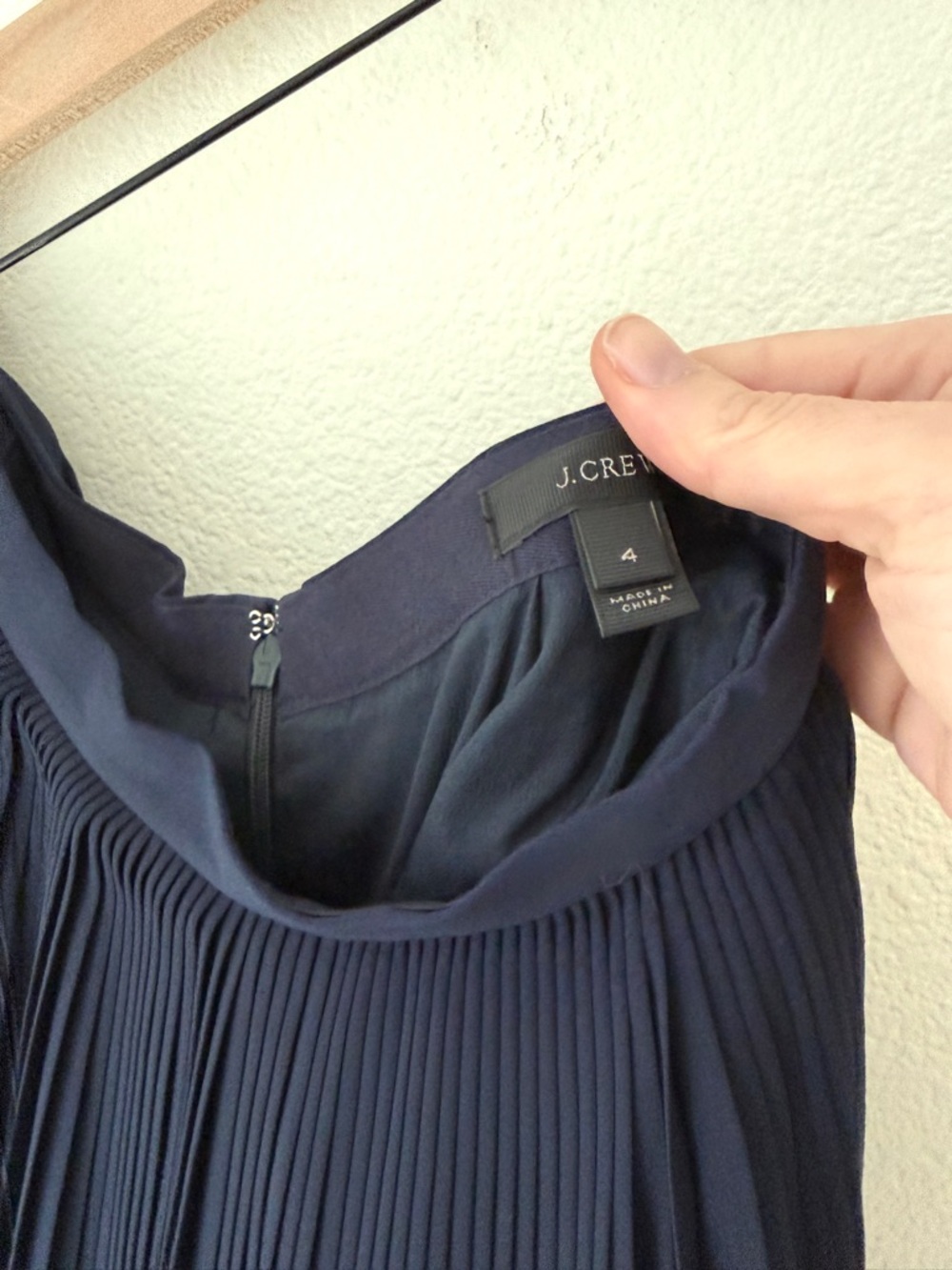 J. Crew Navy Pleated Midi Skirt - Picture 4 of 7